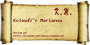 Kolesár Marianna névjegykártya